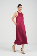 Auryn Sleeveless Satin Tent Dress