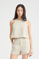 Normandie Sleeveless Tweed Top