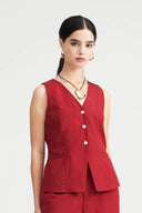 Kyla Tailored Button Down Vest