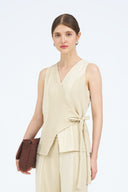 Camille Contrast Panel Wrap Vest