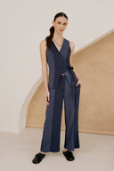Camille Contrast Panel Wrap Vest