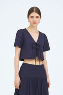 [Restocked] Maya Tie-Front Sleeved Top