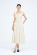 Cheyenne Square Neck Panel Midi Dress