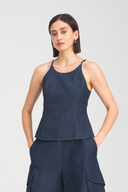 Bobbi Halter Neck Denim Top