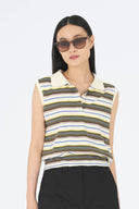 Billie Stripe Fine-Knit Polo Shirt