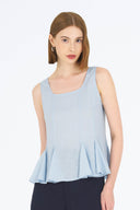 Amita Scoop Neck Peplum Top