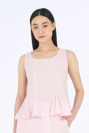 Amita Scoop Neck Peplum Top