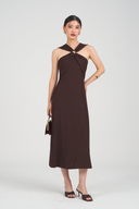 Odessa Halter Collared Midaxi Dress