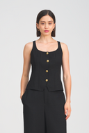Carrie Tweed Sleeveless Vest Top