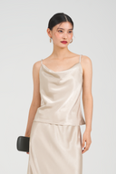 Lumi Cowl Neck Satin Top