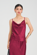 Lumi Cowl Neck Satin Top