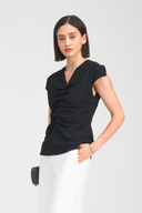 Eyka Ruched Front V-Neck Top