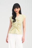 Eyka Ruched Front V-Neck Top