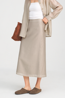 Ryo Sheer Overlay Midi Skirt