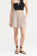 Juni Emblem Stripe Shorts