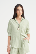 Juni Emblem Stripe Shirt