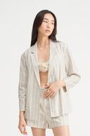 Arlet Linen-Blend Pinstripe Blazer