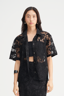 Eulalie Lace Collared Button Down Shirt