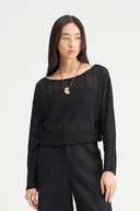 Yasmeen Cropped Lace Knit Sweater