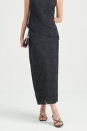 Cecille Floral Textured Midi Skirt