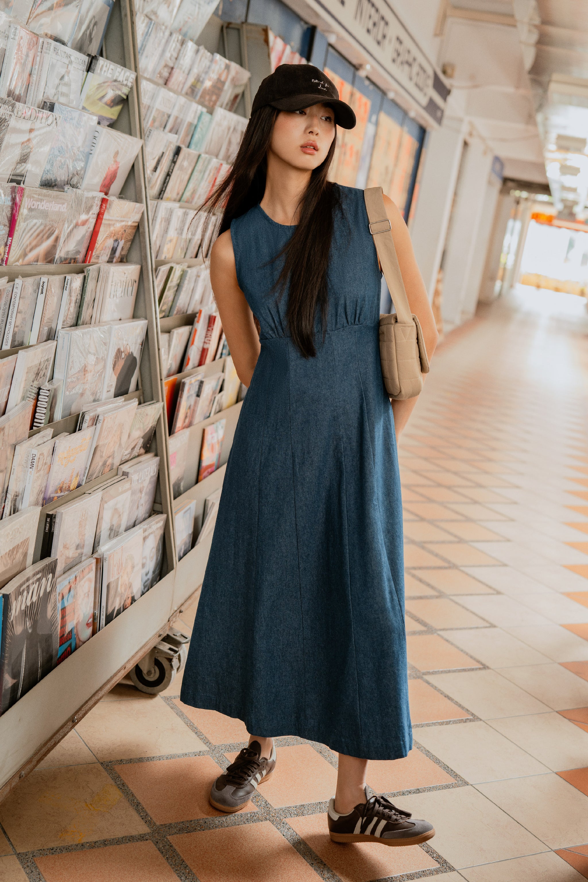 Lea Bustier Denim Midaxi Dress – Y21