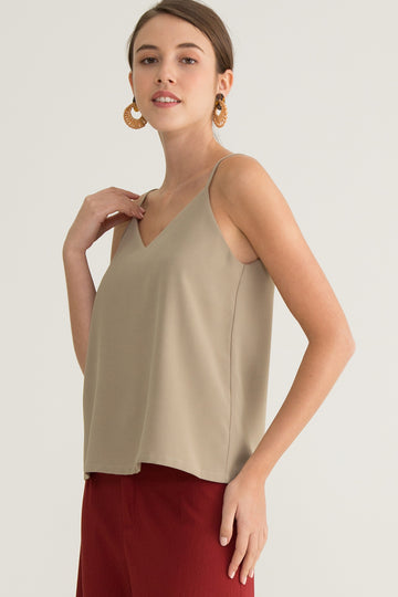 Tecca Cami Top - Yacht 21 - Y21 - y21 - women ladies fashion clothing - camisole , tank top , sleeveless , innerwear , green , v-neckline , casual , work wear , urban resort wear , summer , holiday , vacay , vacation , fuss free , wrinkle free , low ironing