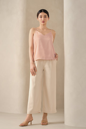 Yacht21, Yacht 21, yacht21, yacht 21, Y21, y21, womenswear, ladieswear, ladies, fashion, clothing, fuss-free, low ironing, wrinkle free, casual, easy, versatile, comfortable, classic, basic, top, strap, adjustable, straps, crop, cami, sleeveless, pink, blue, sweet, feminine, comfy, Demi Cami Top in Pink