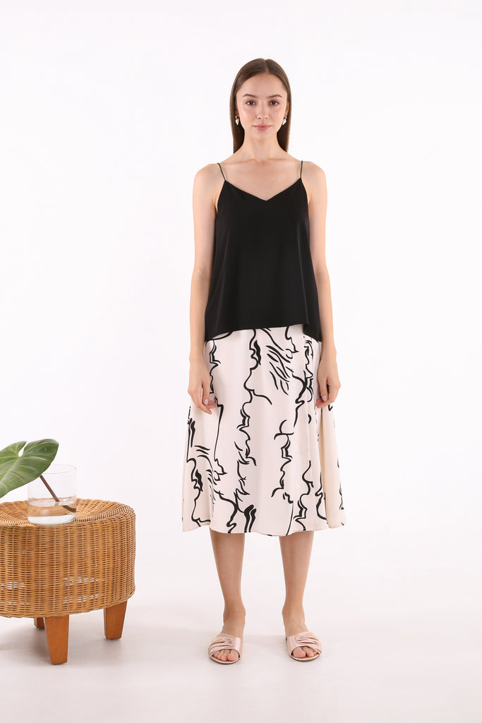 Yulia Cami Top - yacht 21 - y21 - women ladies fashion clothing - top , cami top , camisole , tank top , sleeveless , black , white , straps , basic top , innerwear , urban resort wear , vacay , vacation , summer , holiday , staycay staycation 