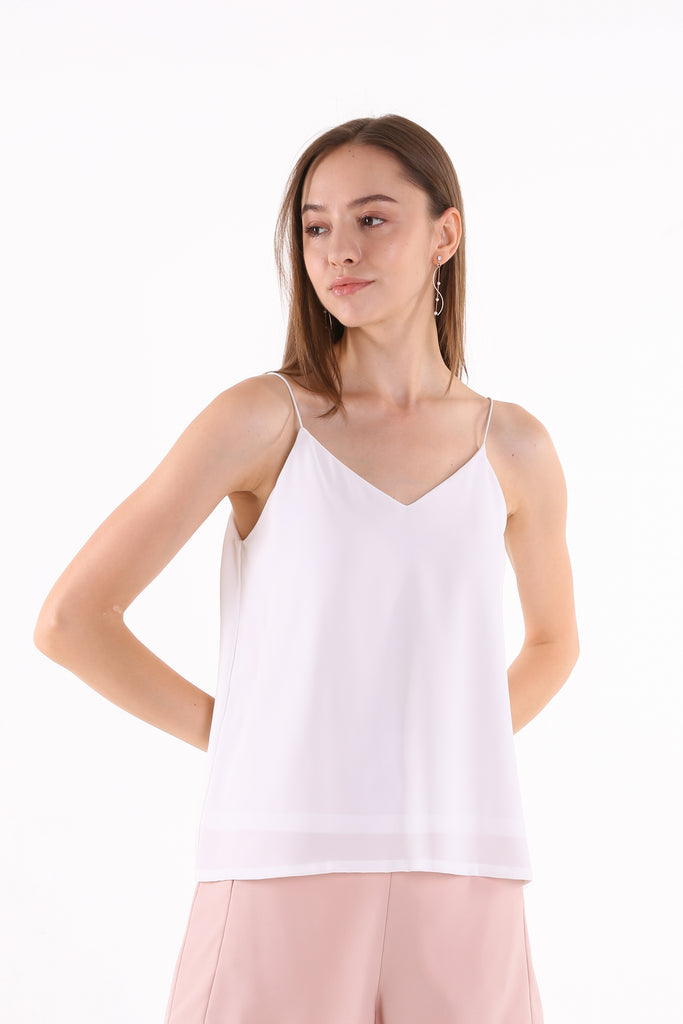 Yulia Cami Top - yacht 21 - y21 - women ladies fashion clothing - top , cami top , camisole , tank top , sleeveless , black , white , straps , basic top , innerwear , urban resort wear , vacay , vacation , summer , holiday , staycay staycation 