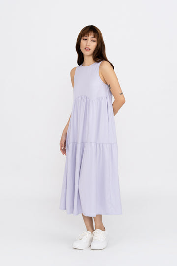 Yacht21, Yacht 21, yacht21, yacht 21, Y21, y21, womenswear, ladieswear, ladies, fashion, clothing,  fuss-free, low ironing, wrinkle resistant, casual, easy, versatile, comfortable, elegant, feminine, sweet, classic, dress, maxi dress, tiered, flowy, delicate, purple, sleeveless, Eloise Sleeveless Tiered Maxi Dress