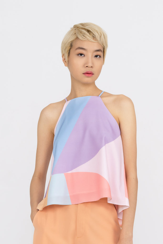 Yacht21, Yacht 21, yacht21, yacht 21, Y21, y21, womenswear, ladieswear, ladies, fashion, clothing, fuss-free, low ironing, casual, easy, versatile, comfortable, printed, pattern, colourful, sleeveless, halter, straps, airy, light, lightweight, top, cami, simple, Bbblob, Embrace Cami Top