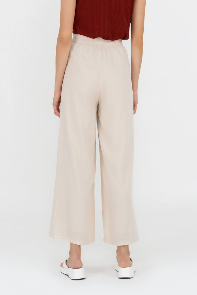 Yacht21, Yacht 21, yacht21, yacht 21, Y21, y21, womenswear, ladieswear, ladies, fashion, clothing, casual, easy, versatile, comfortable, classic, basic, pants, bottoms, beige, tencel, easy to match, wide-leg, high-waist, Ela Palazzo Pants in Ivory Beige