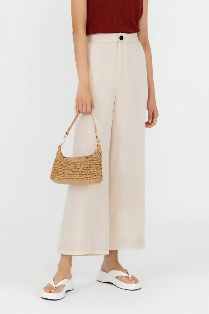 Yacht21, Yacht 21, yacht21, yacht 21, Y21, y21, womenswear, ladieswear, ladies, fashion, clothing, casual, easy, versatile, comfortable, classic, basic, pants, bottoms, beige, tencel, easy to match, wide-leg, high-waist, Ela Palazzo Pants in Ivory Beige