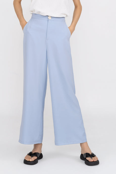 Yacht21, Yacht 21, yacht21, yacht 21, Y21, y21, Bbblob, womenswear, ladieswear, ladies, fashion, clothing, casual, easy, versatile, comfortable, classic, basic, pants, bottoms, blue, easy to match, wide-leg, high-waist, Cirrus Palazzo Pants