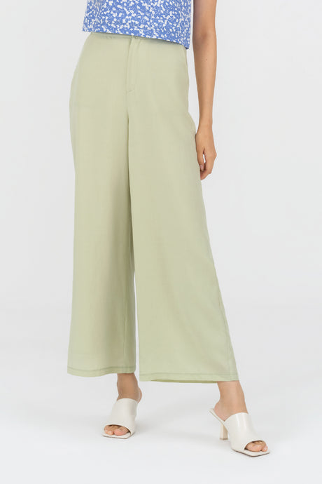 Yacht21, Yacht 21, yacht21, yacht 21, Y21, y21, womenswear, ladieswear, ladies, fashion, clothing, casual, easy, versatile, comfortable, classic, basic, pants, bottoms, tencel, easy to match, wide-leg, high-waist, green, Ela Palazzo Pants in Whisper Green