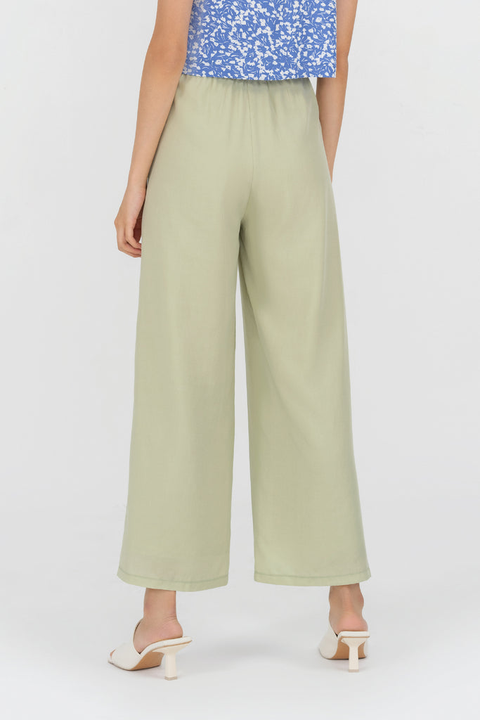 Yacht21, Yacht 21, yacht21, yacht 21, Y21, y21, womenswear, ladieswear, ladies, fashion, clothing, casual, easy, versatile, comfortable, classic, basic, pants, bottoms, tencel, easy to match, wide-leg, high-waist, green, Ela Palazzo Pants in Whisper Green