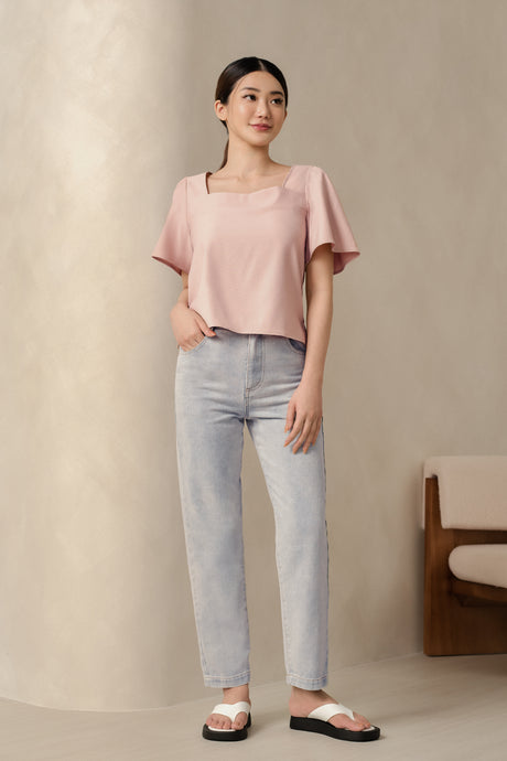 Yacht21, Yacht 21, yacht21, yacht 21,Y21, y21, womenswear, ladieswear, ladies, fashion, clothing, Alena Square Neck Top in Pink, Alena Square Neck Top in Yellow, pink, top, square neckline, short sleeve, fuss-free, low ironing, casual, easy, versatile, comfortable