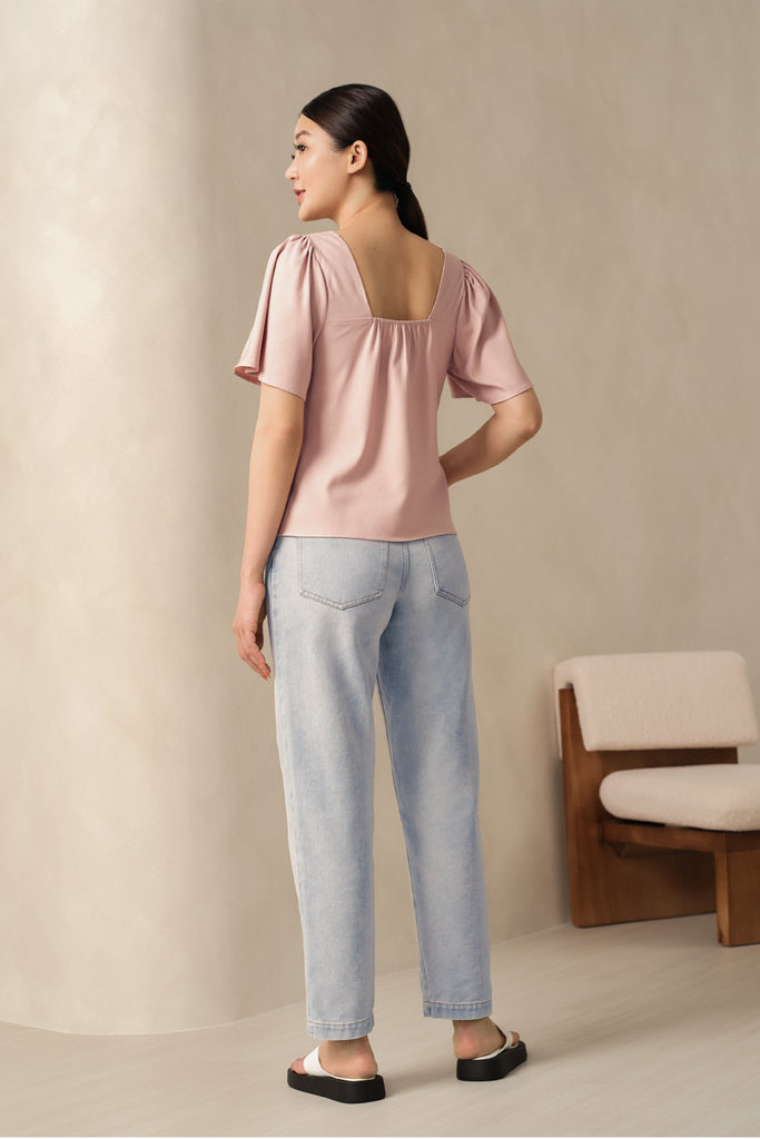 Yacht21, Yacht 21, yacht21, yacht 21,Y21, y21, womenswear, ladieswear, ladies, fashion, clothing, Alena Square Neck Top in Pink, Alena Square Neck Top in Yellow, pink, top, square neckline, short sleeve, fuss-free, low ironing, casual, easy, versatile, comfortable