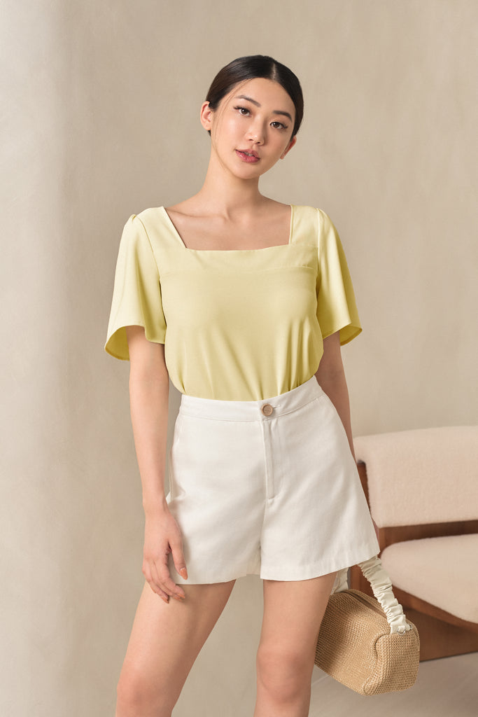Yacht21, Yacht 21, yacht21, yacht 21, Y21, y21, womenswear, ladieswear, ladies, fashion, clothing,  fuss-free, low ironing, wrinkle free, casual, easy, versatile, comfortable, classic, basic, shorts, bottoms, white, summer, easy, easy to match, high waist, Reagan basic shorts 