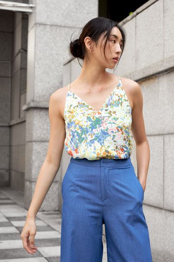 Yacht21, Yacht 21, yacht21, yacht 21, Y21, y21, womenswear, ladieswear, ladies, fashion, clothing, fuss-free, low ironing, casual, easy, versatile, comfortable, sleeveless, halter, straps, floral, print, pattern, airy, light, lightweight, top, cami, simple, Jazrel Printed Halter Back Top