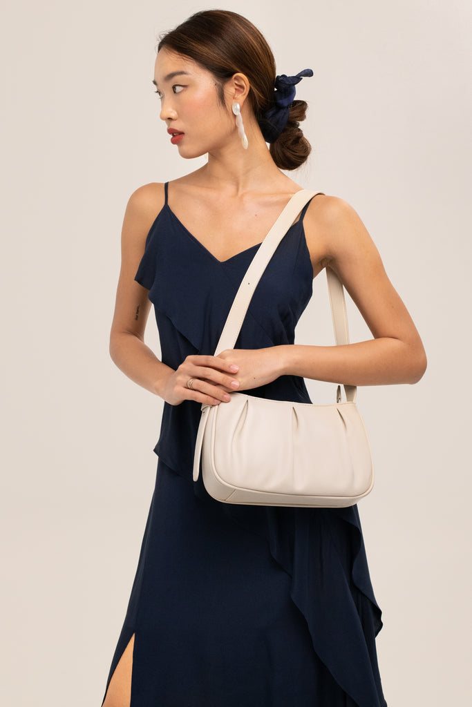 Lita Ruffle Maxi Dress - Yacht 21 - Women / Ladies Clothing fashion - blue long dress , sleeveless , wedding , bridesmaids dress , summer , holiday , dark blue , no prints , slit , urban resort wear , holiday , summer , vacay , vacation , fuss free , low ironing , wrinkle free